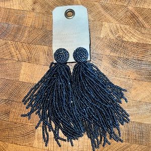 Anthropologie Blue Beaded Earrings